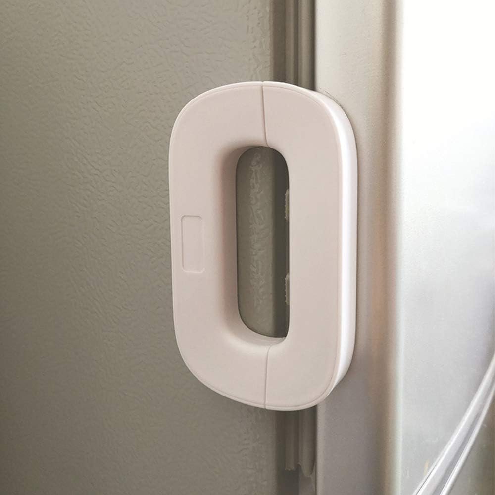 Child Safety Refrigerator Lock | Self-Adhesive Fridge Door Lock with Double Button